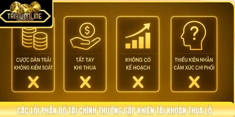 Các lỗi phân bổ tài chính thường gặp khiến tài khoản thua lỗ
