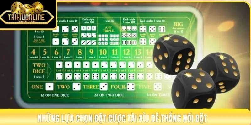 Những lựa chọn đặt cược tài xỉu dễ thắng nổi bật